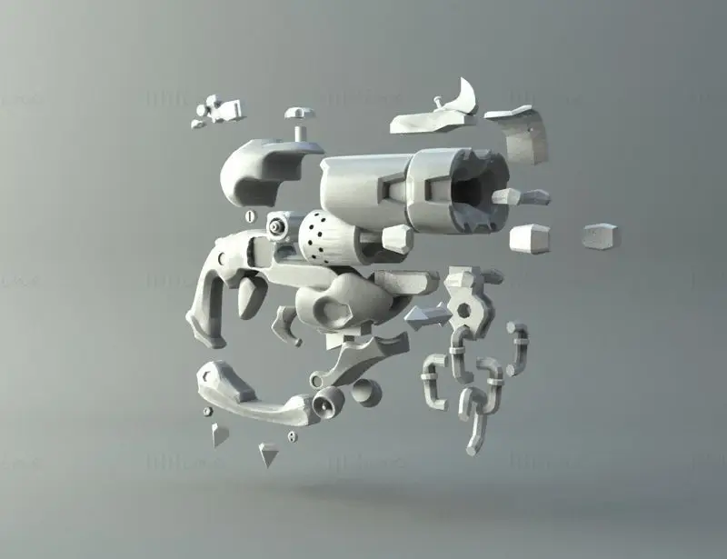 路霸 爆裂枪 3D 打印模型 STL 文件
