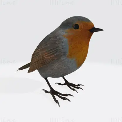 Robin Bird 3D-utskriftsmodell