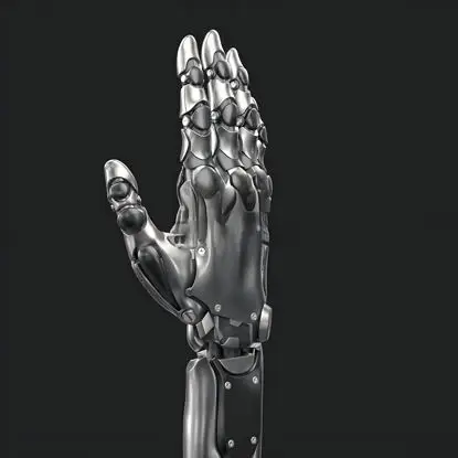 Robot Hand 3D Model with Binding Skeletal
