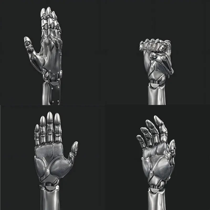Robot Hand 3D Model with Binding Skeletal
