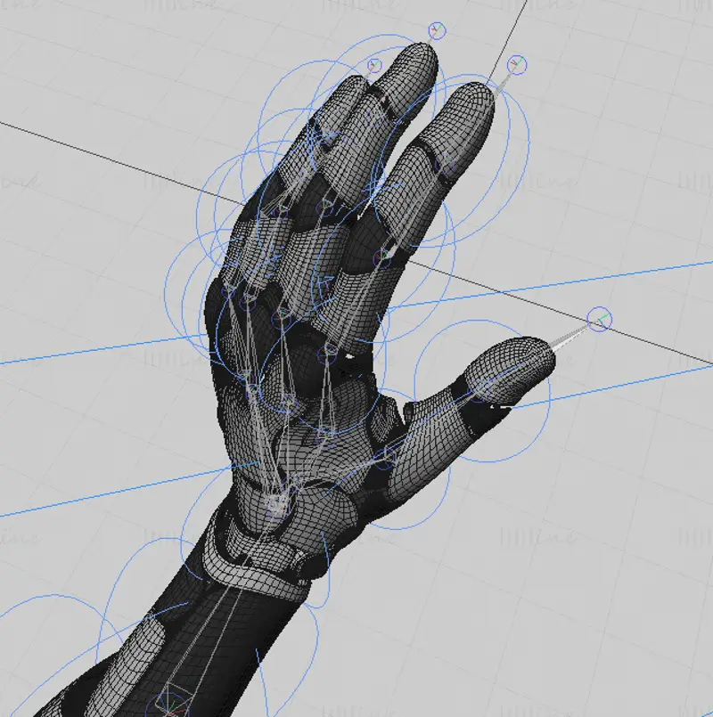 Robot Machine Arm 3d model binded