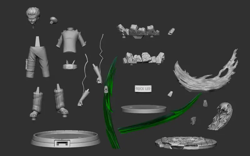 李洛克小李 - 火影忍者 3D 打印模型 STL