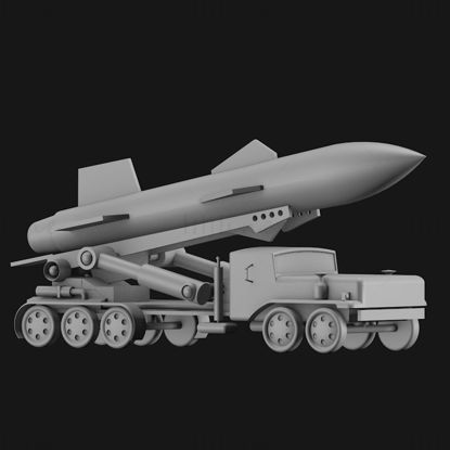 Modelo de impresión 3d de camión lanzador de misiles cohete