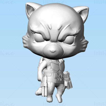 Rocket Raccoon Chibi 3D Printing Model STL