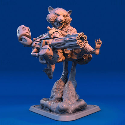 Rocket Raccoon Figurine 3D Model Ready to Print
