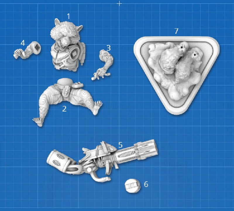 Rocket Raccoon Figurine 3D Model Ready to Print