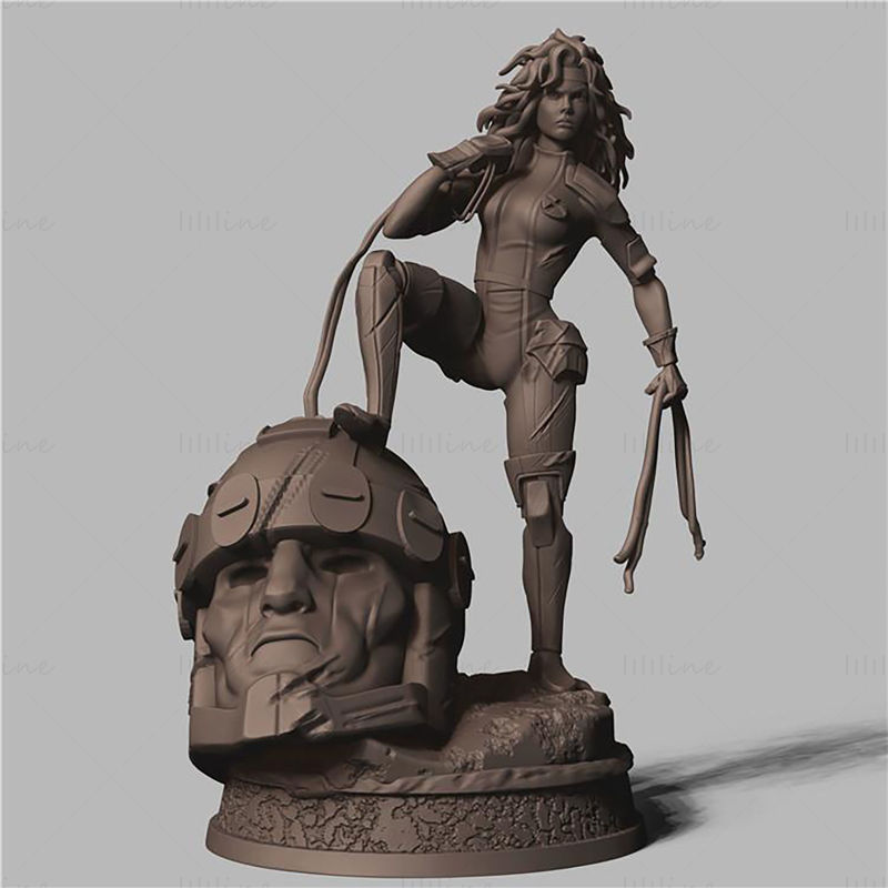 Rogue X-men on Sentinel Miniatures 3D Model Ready to Print