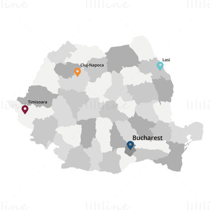 Romania map vector