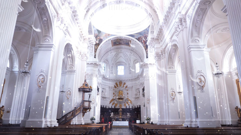 Romantický kostel částic pozadí videa