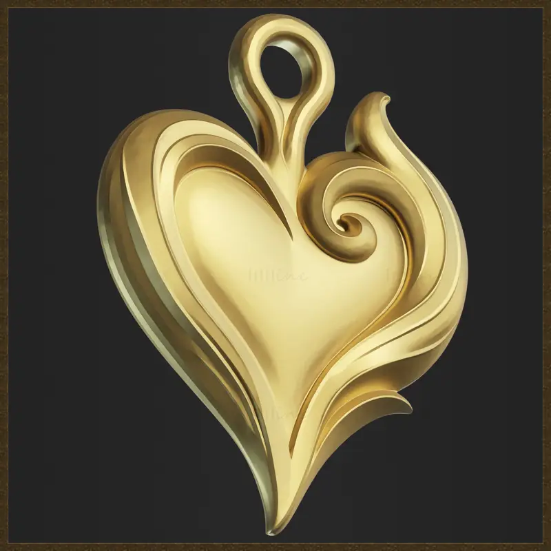 Romantische hart hanger sieraden ontwerp 3D print model