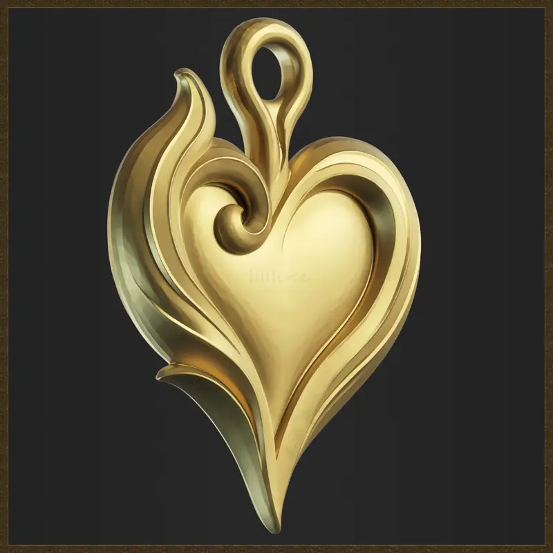 Romantische hart hanger sieraden ontwerp 3D print model