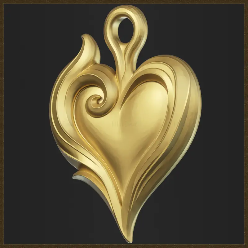 Romantische hart hanger sieraden ontwerp 3D print model