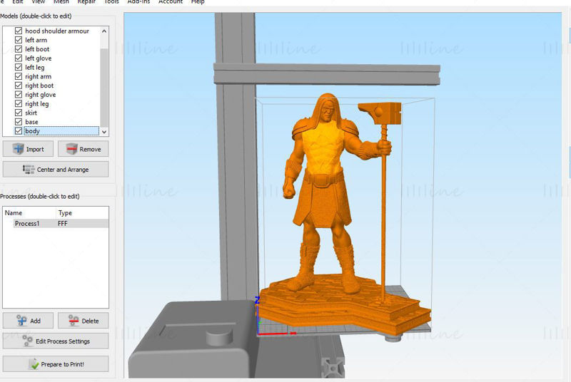Ronan Statues Model 3D gata de imprimat