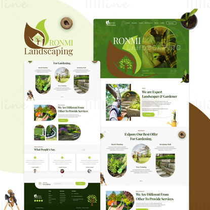 Ronmi Landscaper Website Template - UI Adobe Photoshop PSD
