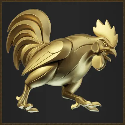 Modelo de impresión 3D de joyería de pájaro gallo