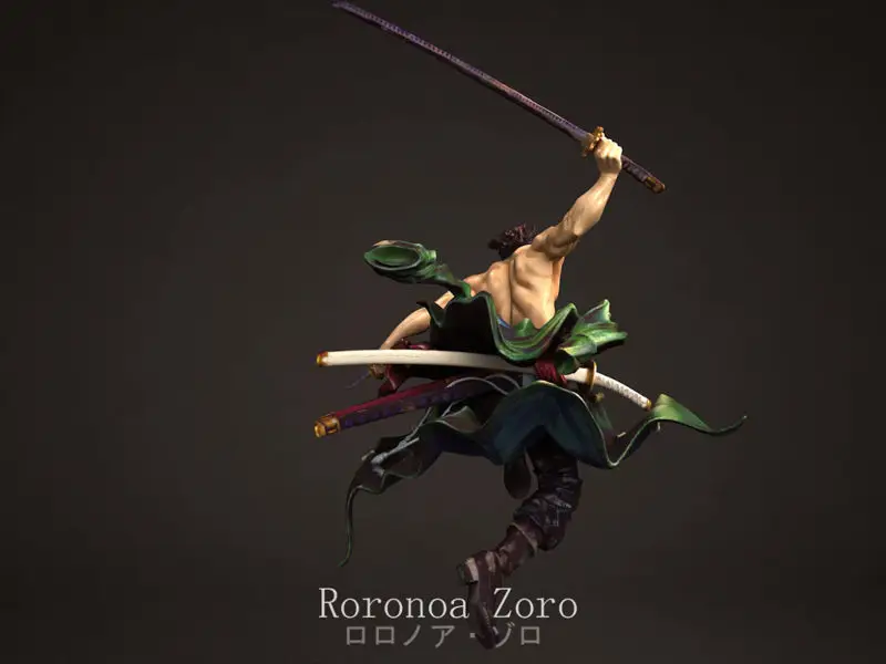 Roronoa Zoro - Tek Parça 3D Baskı Modeli STL