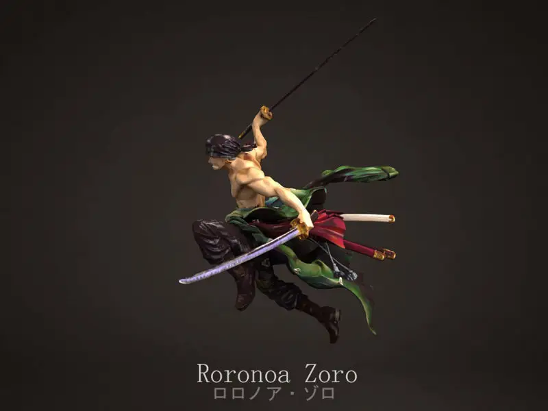 Roronoa Zoro - Tek Parça 3D Baskı Modeli STL