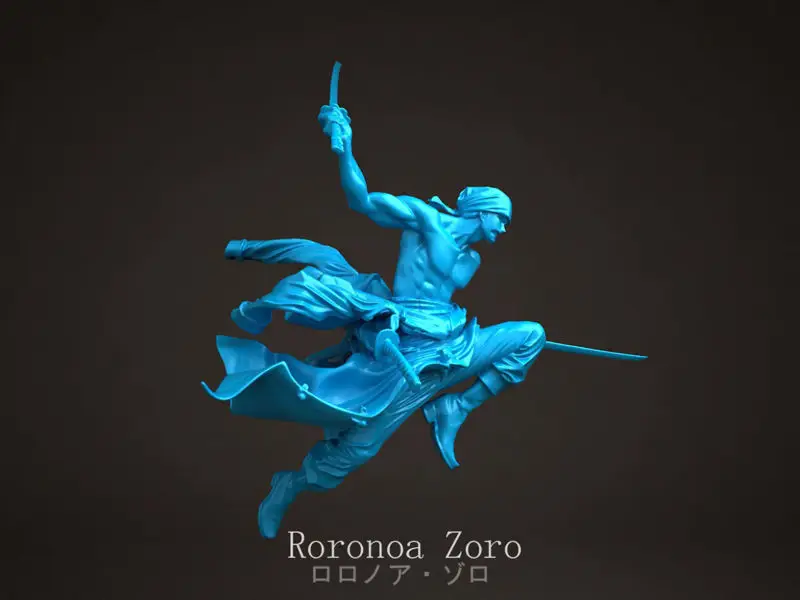 Roronoa Zoro - Tek Parça 3D Baskı Modeli STL