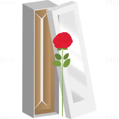 Rose flower packaging box dieline vector