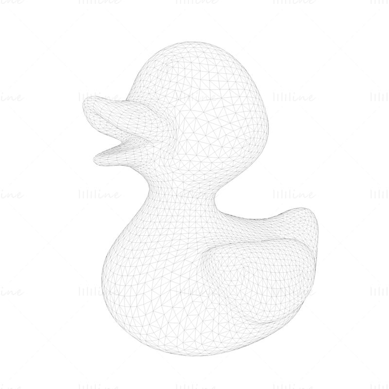Gumový stylizovaný 3D model kachny