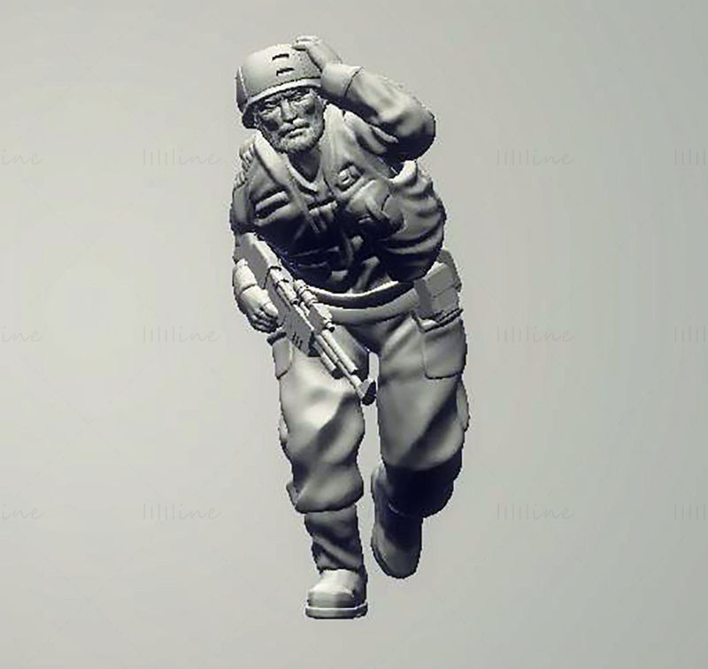 奔跑的士兵3D打印模型STL
