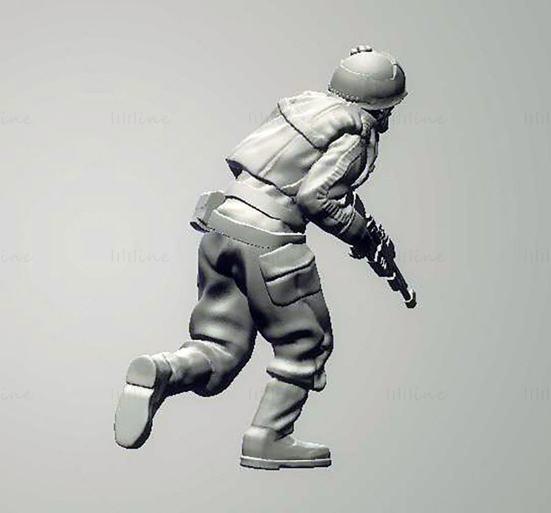 奔跑的士兵3D打印模型STL