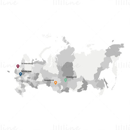 Russia map vector
