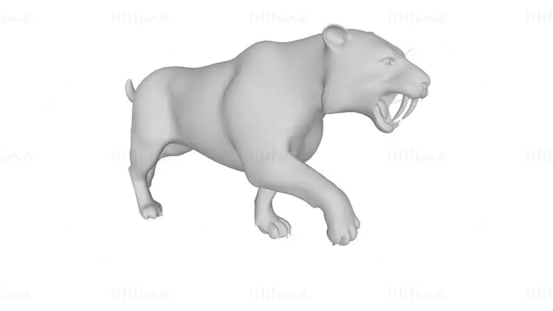 Saber Toothed Cat 3D Print Model