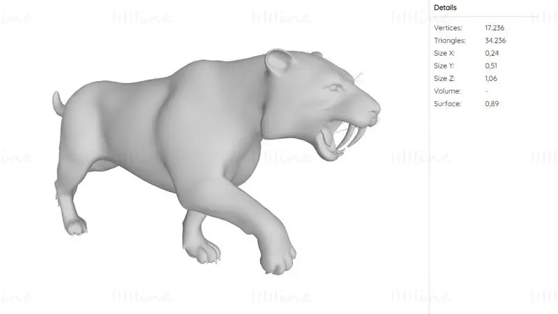 Saber Toothed Cat 3D Print Model