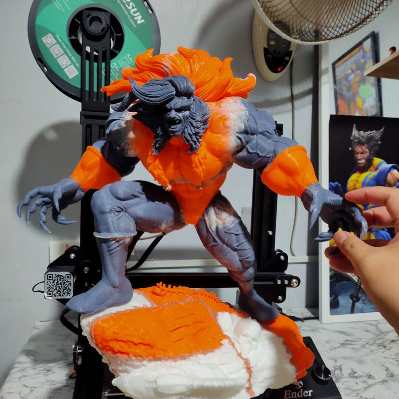 Sabretooth Heykelleri 3D Model Baskıya Hazır