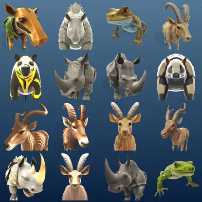 3D-модель Safari Guardians: Коллекция мифических животных