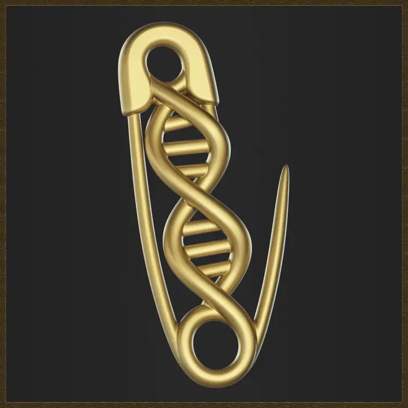 Spilla di sicurezza, ciondolo con DNA, modello di stampa 3D