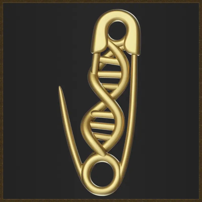 Spilla di sicurezza, ciondolo con DNA, modello di stampa 3D