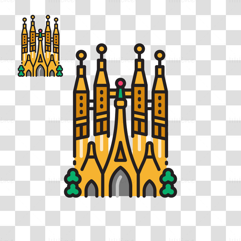 Sagrada Familia vector illustration