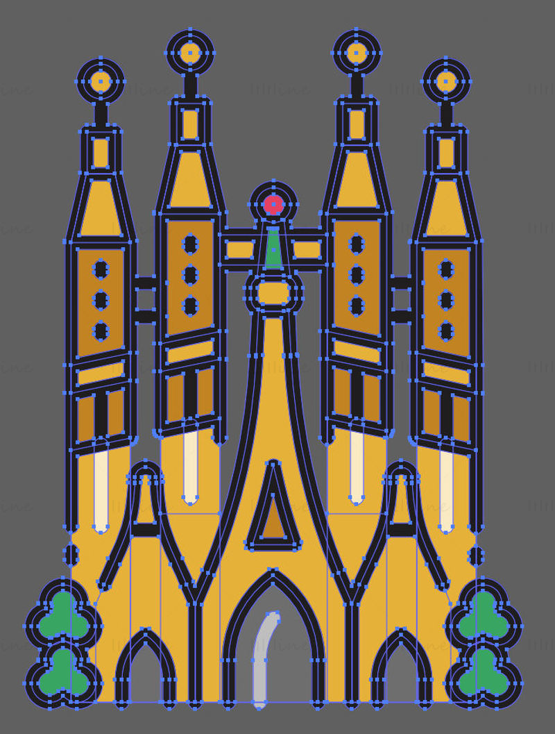 Sagrada Familia vector illustration
