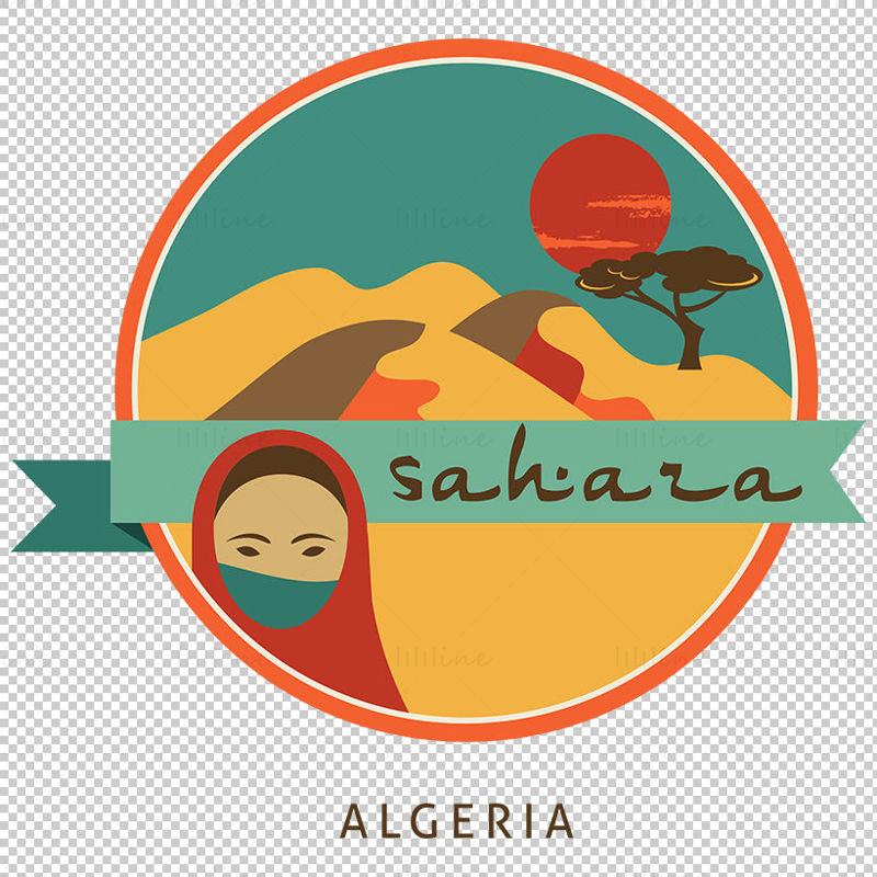 サハラ砂漠の象徴的な要素ベクトル eps png