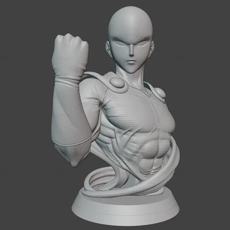 Modelo de impressão 3D do busto de Saitama STL