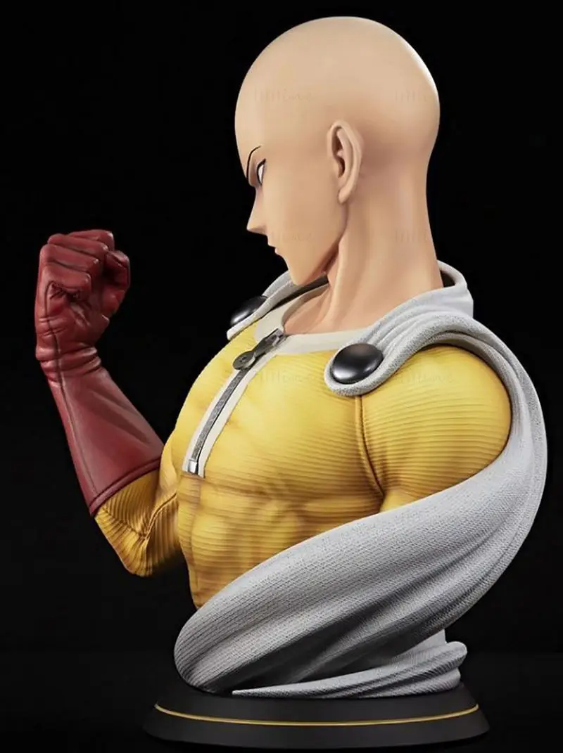 Modelo de impressão 3D do busto de Saitama STL