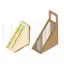 Sandwich-Verpackungsbox mit Aufhängeloch-Stanzlinienvektor