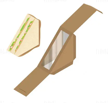 Sandwich triangle packaging box dieline vector