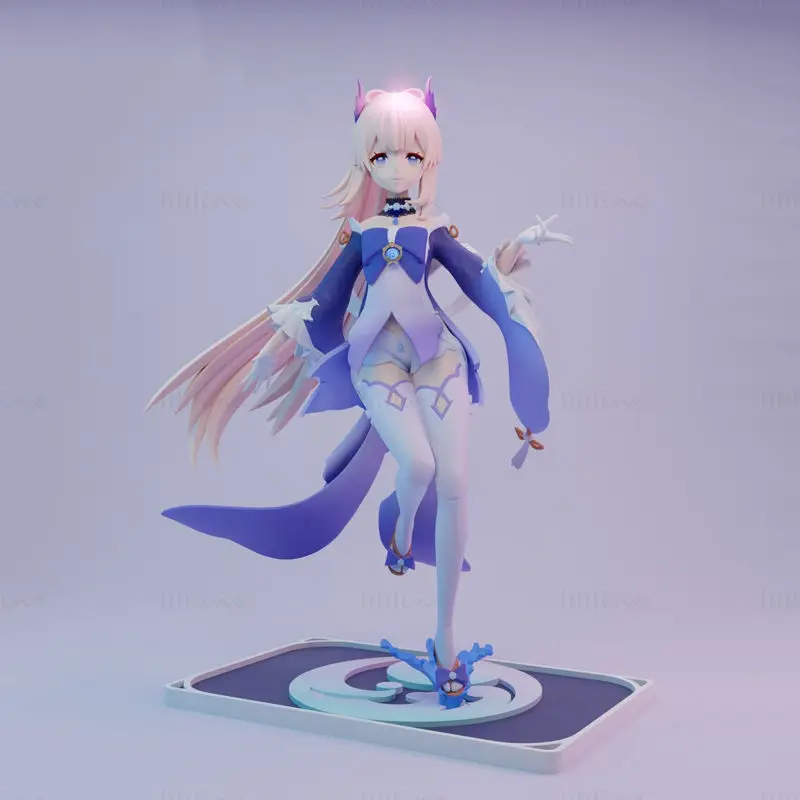 Sangonomiya Kokomi Genshin Impact Figuras Modelo de Impressão 3D STL