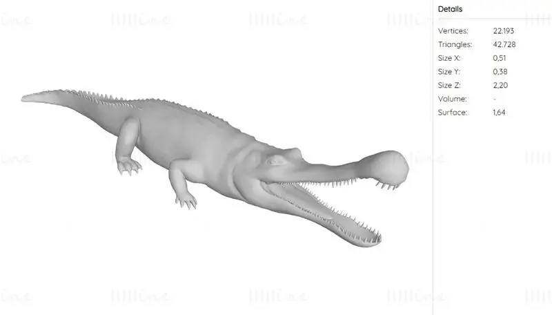 Sarcosuchus 3D-utskriftsmodell