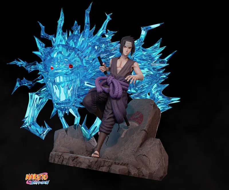 Sasuke Uchiha from battle with Itachi and Chibi 3D Printing Model STL