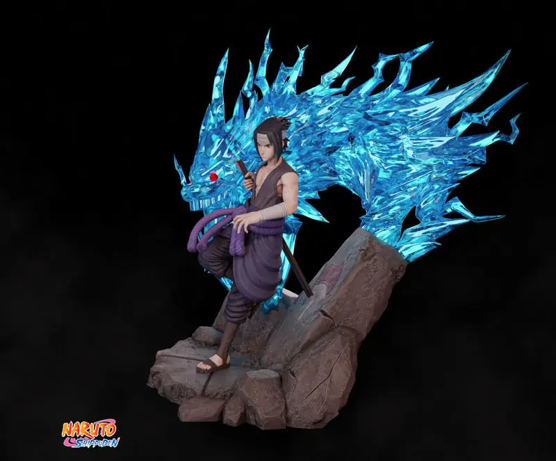 Sasuke Uchiha from battle with Itachi and Chibi 3D Printing Model STL