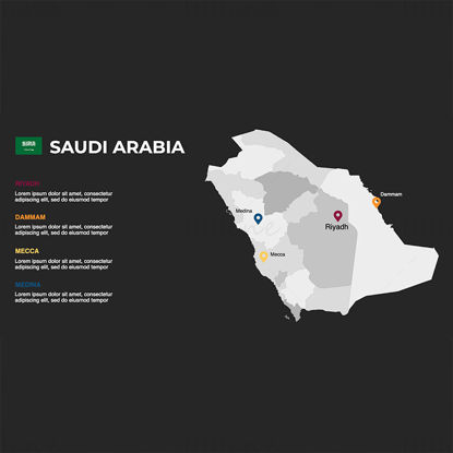 Saudi Arabia Infographics Map editable PPT & Keynote