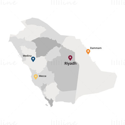Saudi Arabia map vector
