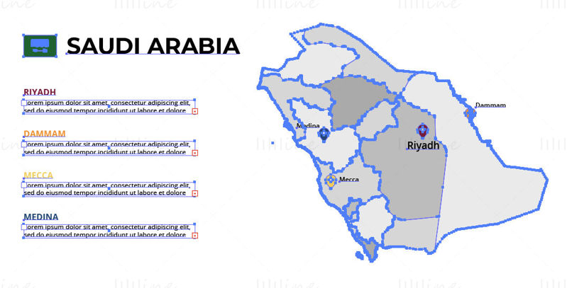 Suudi Arabistan harita vektörü