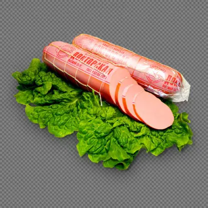 Sausage on vegetable PNG Image