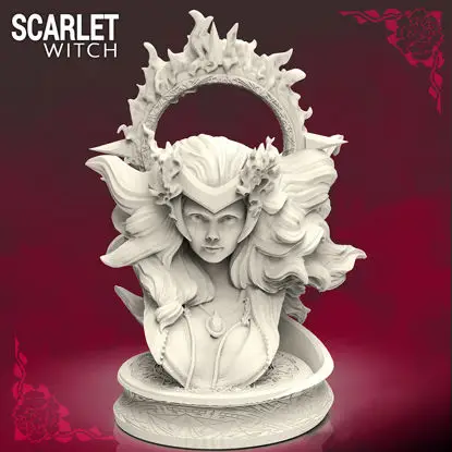 Scarlet Witch Bust 3D nyomtatási modell STL