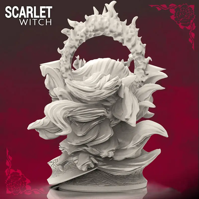 Scarlet Witch Bust 3D-utskriftsmodell STL